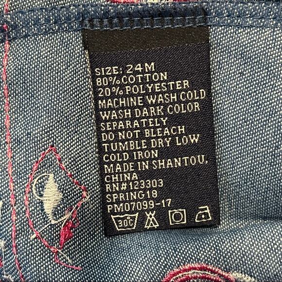 NWT Sweet & Soft Paris Pink & Denim Dress & Bloomer Set 24 Months - Picture 15 of 16